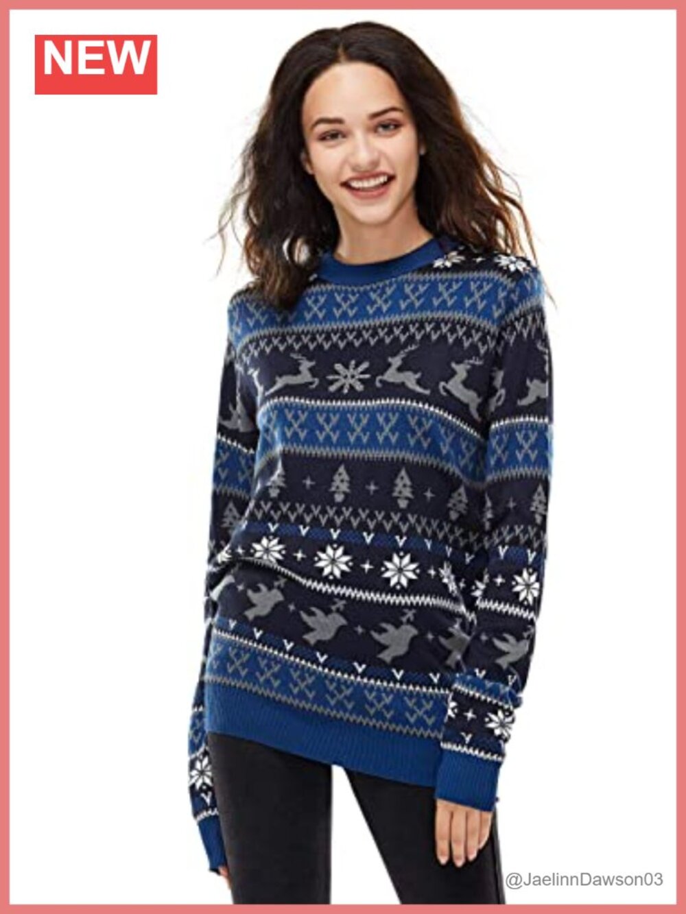 Ugly Christmas Sweater Reindeer Fair Isle Pullover Party Festive